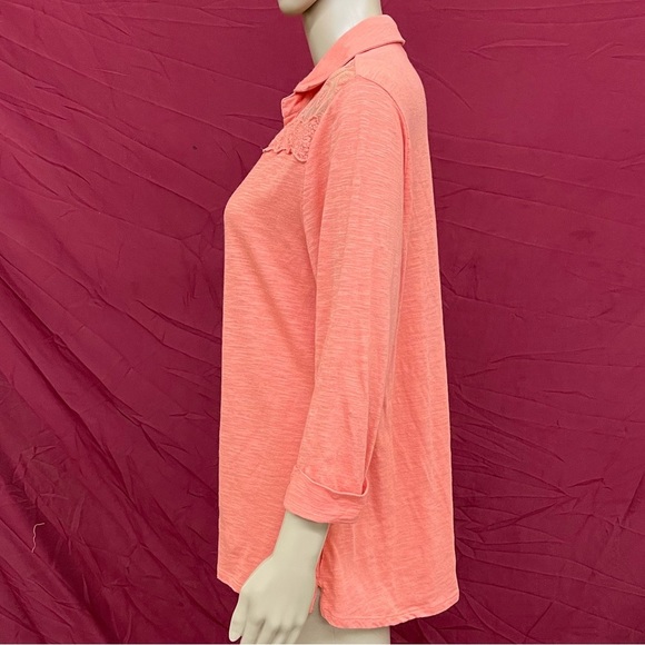 Wrangler Peach embroidered button up shirt size XL - Picture 4 of 6